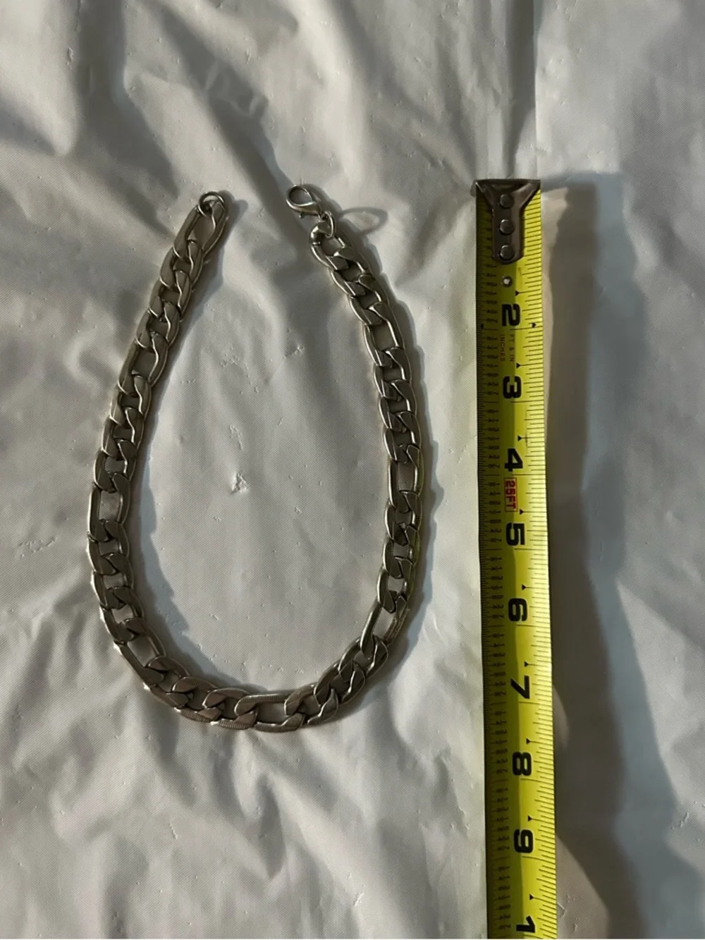 Men's Silver Chain Link Necklace - Classic Curb Style